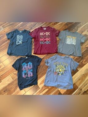 Lot of 5 large rock & roll t-shirts Buckle BKE AC/DC Rock N'SYNC